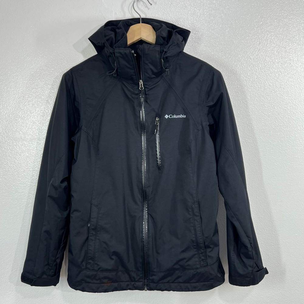 Columbia Omni-Tech Interchange Jacket Women's Medium Black Waterproof Hooded